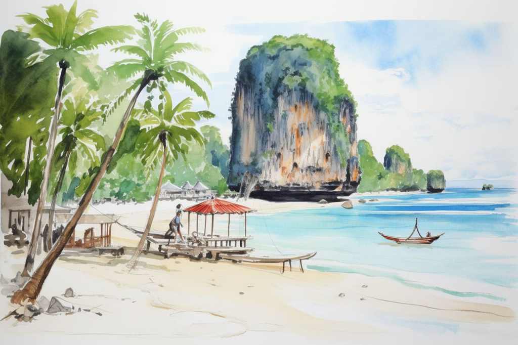 A beach in Thailand - sketch