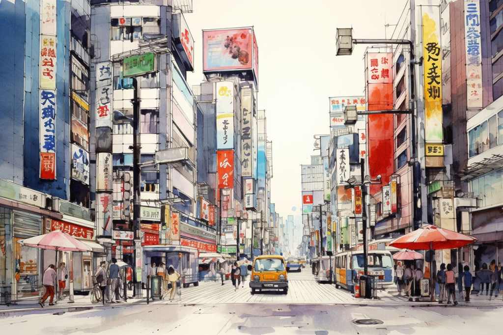 Sketch of Tokyo in May
